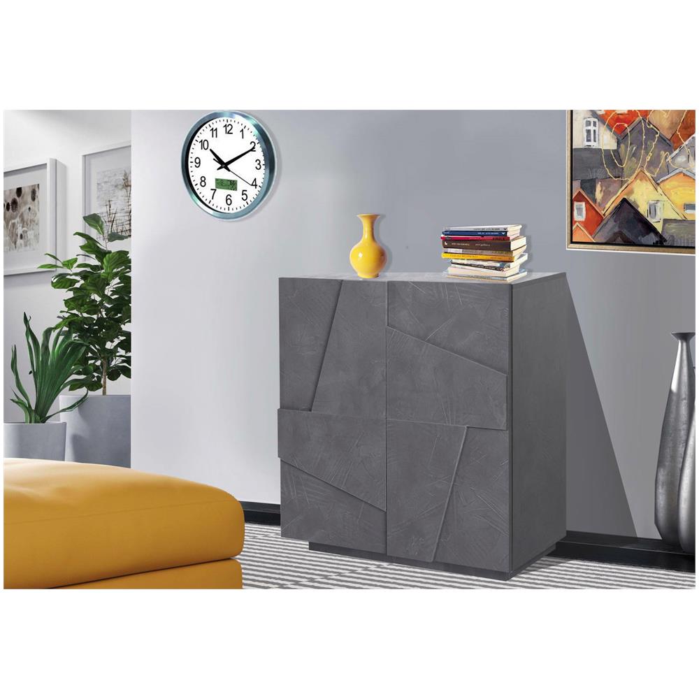 Credenza Raoul, Madia Da Cucina A 2 Ante, Buffet Da Soggiorno, 100% Made In Italy, Cm 81x44h86, Ardesia - Foto 1