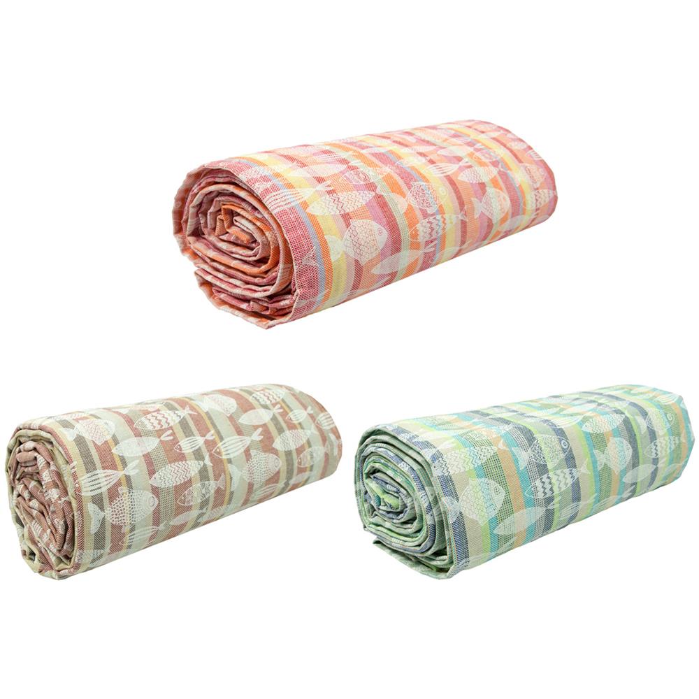 Telo Arredo Granfoulard Copritutto 100% Cotone Copriletto Multiuso Pescetti Ob 2 Piazze Verde - Foto 2