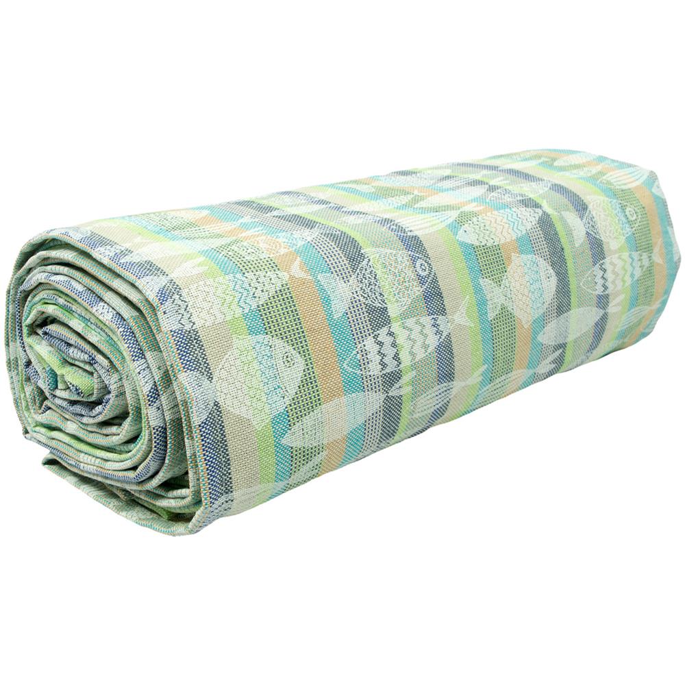 Telo Arredo Granfoulard Copritutto 100% Cotone Copriletto Multiuso Pescetti Ob 2 Piazze Verde - Foto 1
