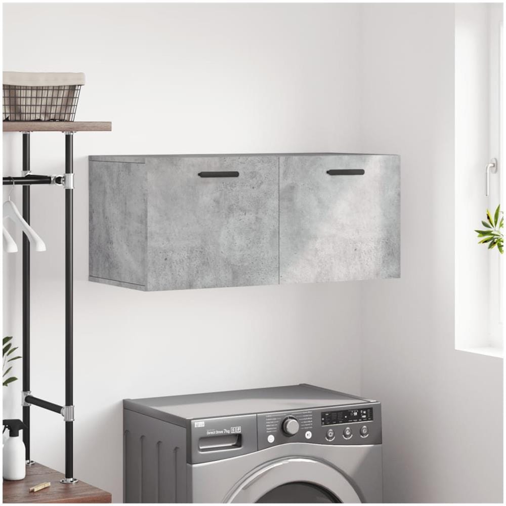 Mobile A Parete Grigio Cemento 80x36,5x35 Cm Legno Multistrato - Foto 1
