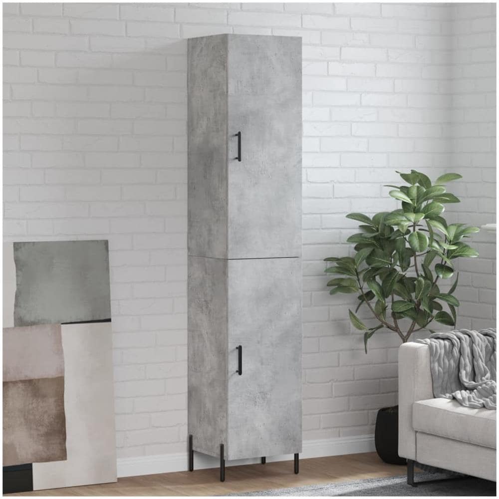 Credenza Grigio Cemento 34,5x34x180 Cm In Legno Multistrato - Foto 1