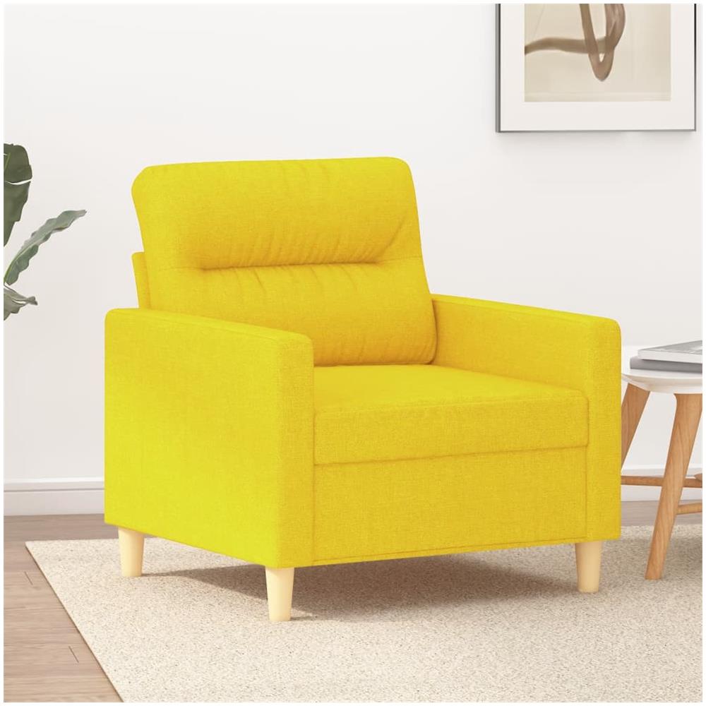 Poltrona Giallo Chiaro 60 Cm In Tessuto - Foto 1