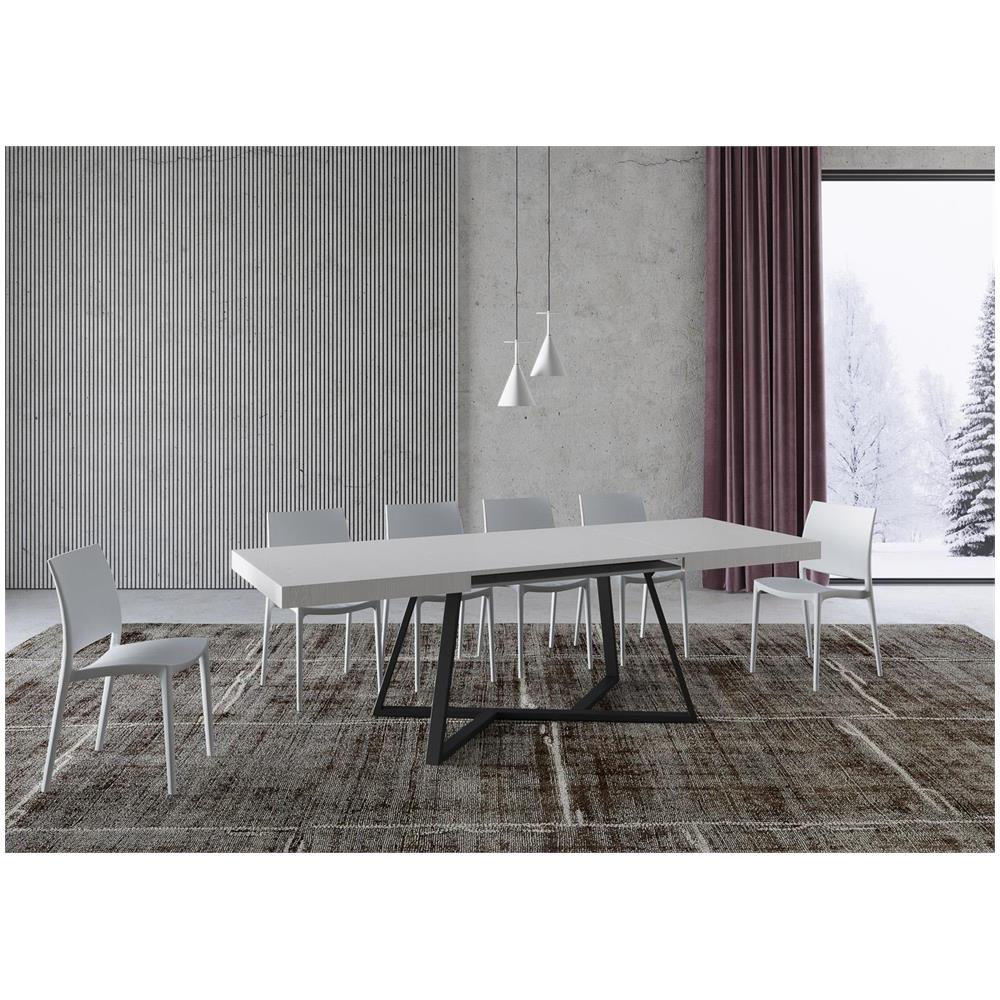 Tavolo allungabile 90x160/264 cm Booster bianco frassino gambe antracite - Foto 3