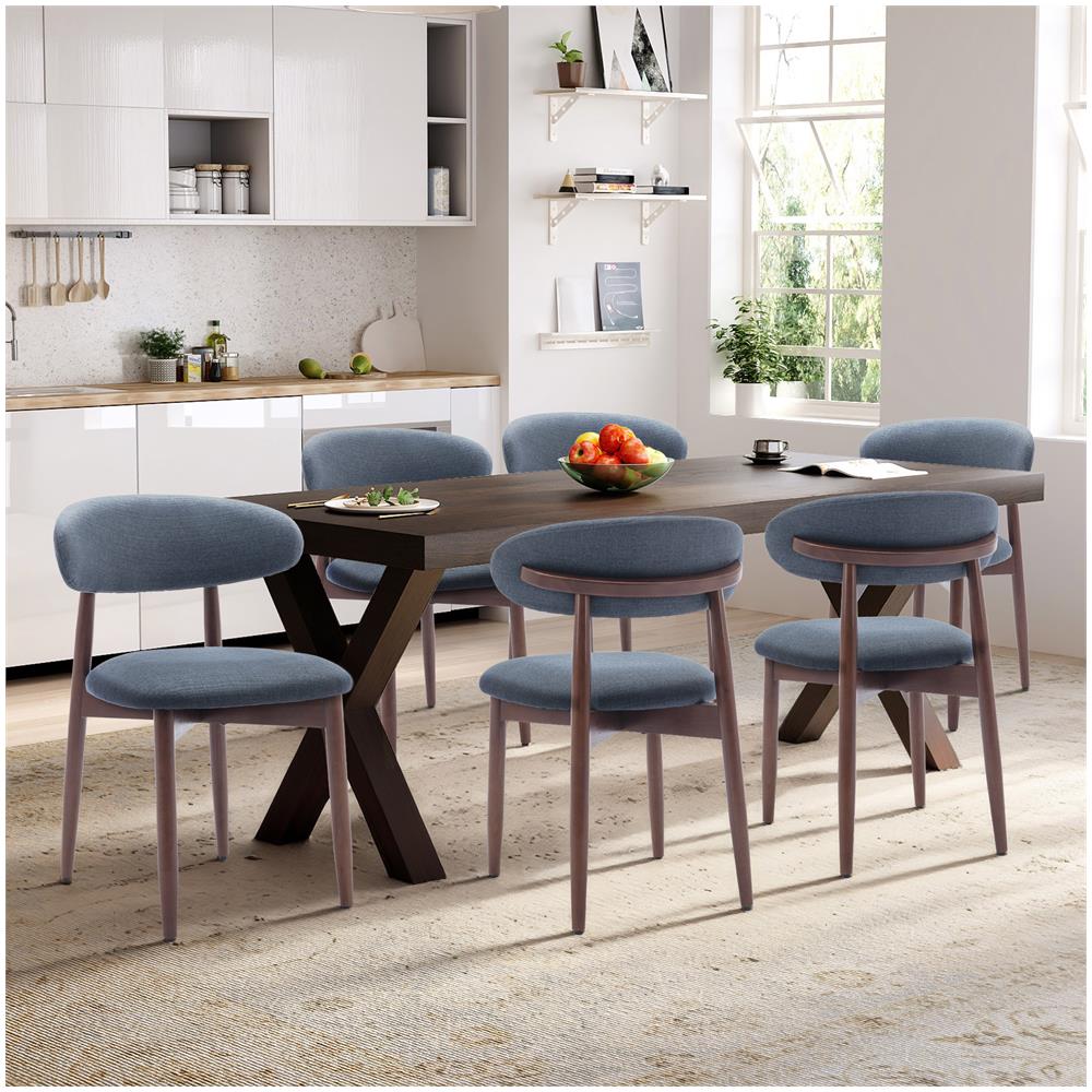Set Da 4 Sedie In Legno Massello, Robuste Ed Eleganti, In Stile Minimalista Nordico, Ideali Per Sala Da Pranzo E Cucina - Blu - Foto 8