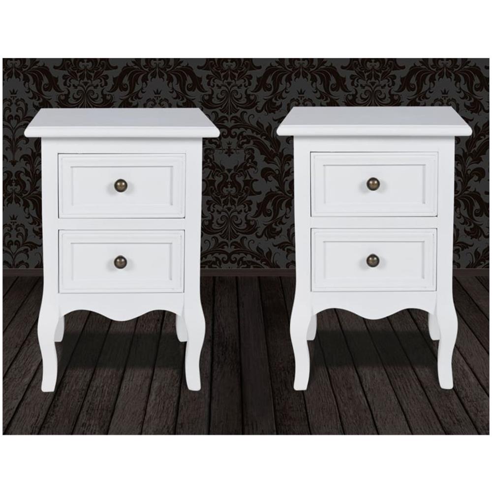 Coppia di Comodini in Legno con Cassetti Colore Bianco - Foto 2