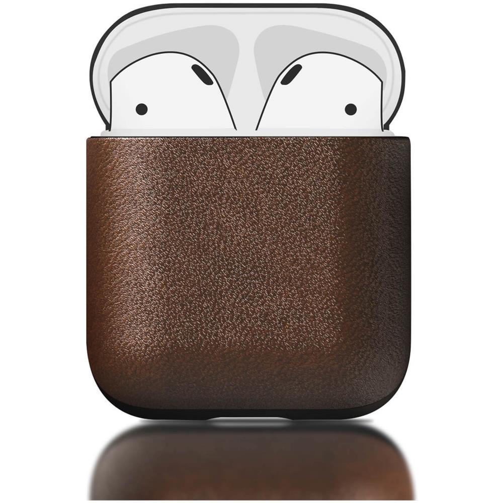 Cover Custodia Airpods 1 E 2 Vera Pelle Ricarica Wireless Nomad Marrone - Foto 2