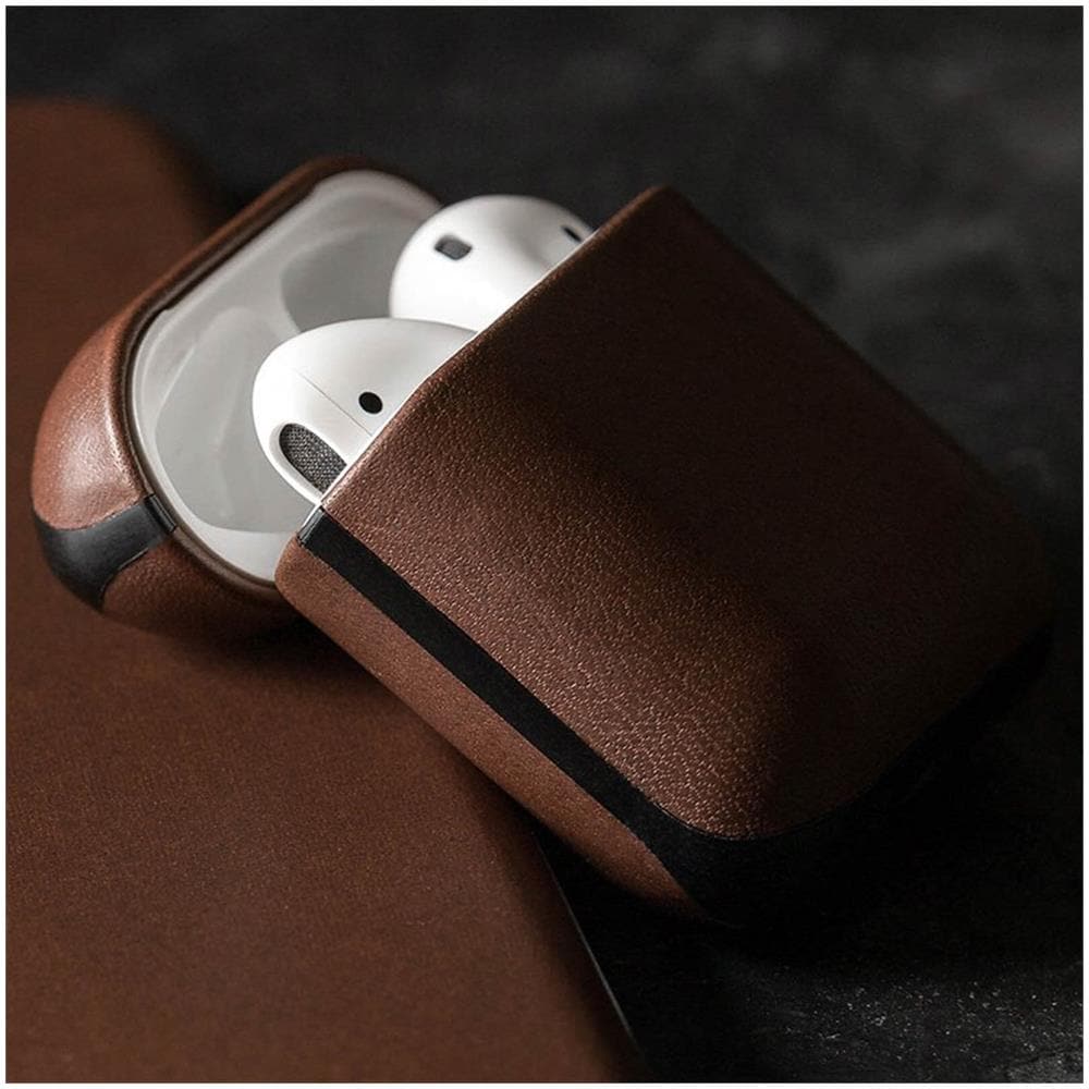 Cover Custodia Airpods 1 E 2 Vera Pelle Ricarica Wireless Nomad Marrone - Foto 4