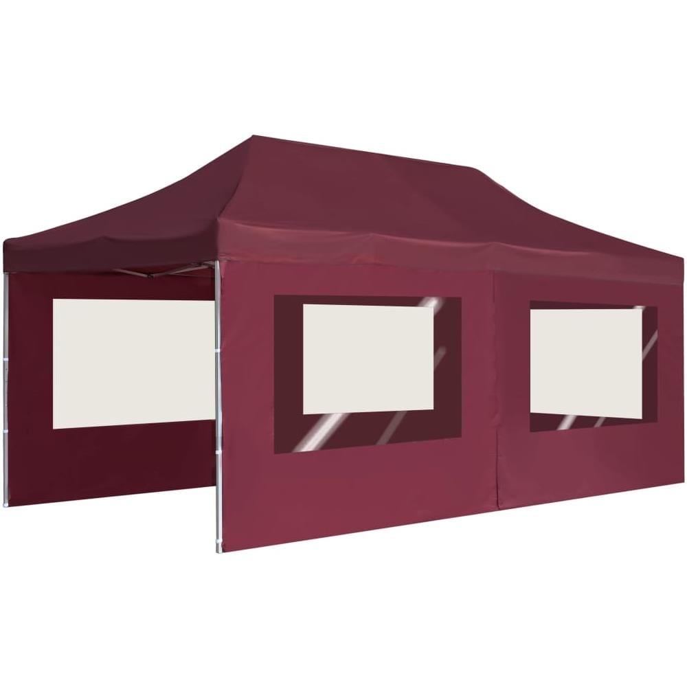 Gazebo Professionale Pieghevole Alluminio con Pareti 6x3m Vino - Foto 12