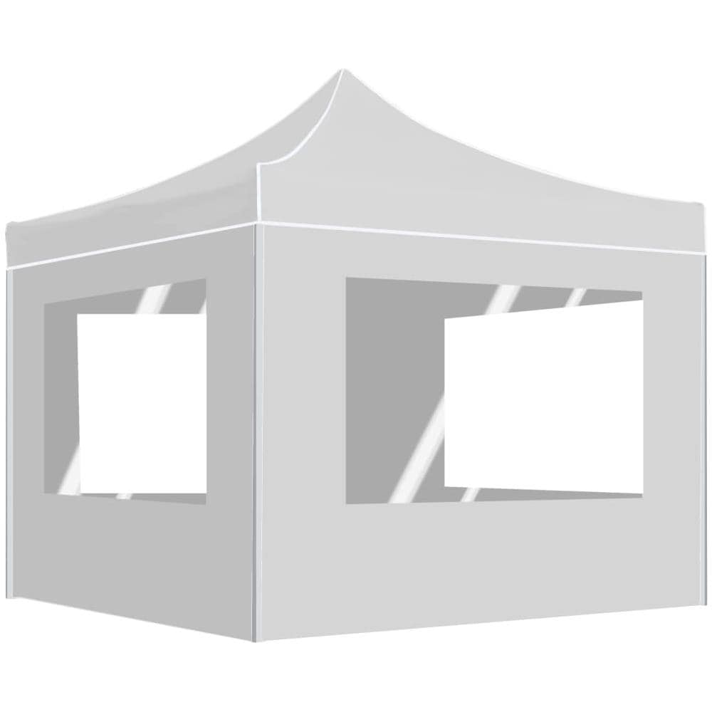 Gazebo Pieghevole con Pareti in Alluminio 3x3 m Bianco - Foto 1