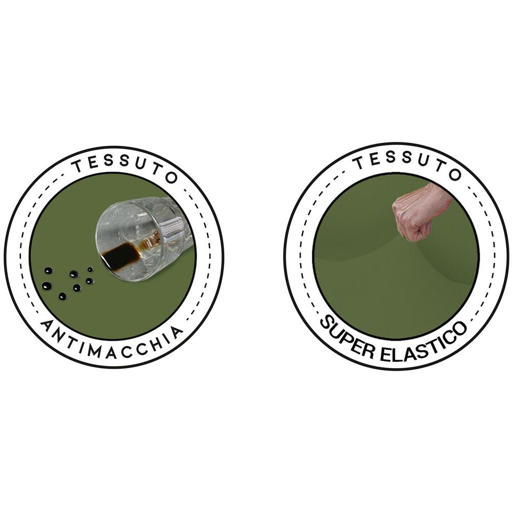 Copridivano Elasticizzato Antimacchia Con Braccioli Sagomati Made In Italy - 2 Posti Estensibile Da 100 A 150 Cm Verde Scuro - Foto 2