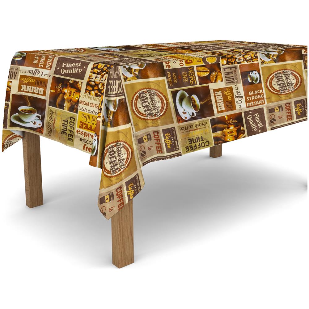 Tovaglia In Tela Cerata In Pvc Antimacchia Resistente E Facile Da Tagliare 140x200 Cm - Coffee Bar - Foto 1