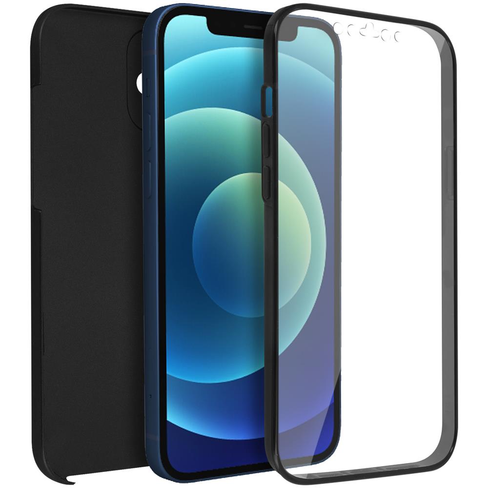 Cover Iphone 12 Mini Silicone Fronte Retro Ricopre Lo Schermo Nero - Foto 1