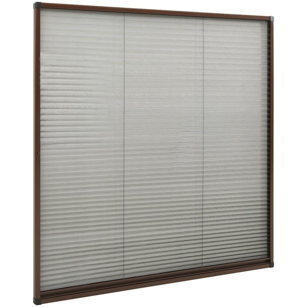 Zanzariera Plissettata Finestre in Alluminio Marrone 120x120 cm - Foto 2