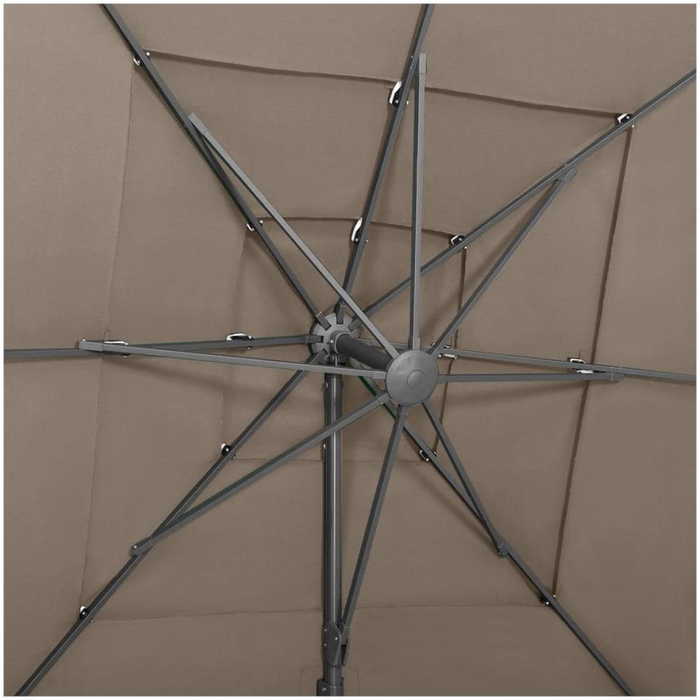 Ombrellone a 4 Livelli con Palo in Alluminio Talpa 250x250 cm - Foto 3