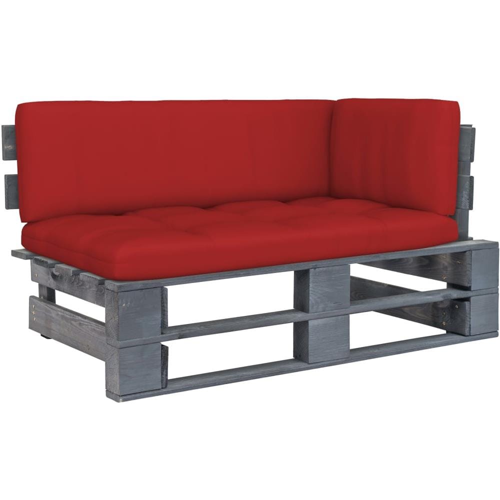 Divano Angolare da Giardino Pallet Legno Pino Impregnato Grigio - Foto 1