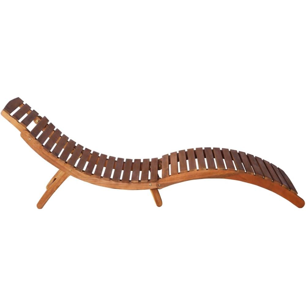 Sdraio 2 Pz Con Tavolo E Cuscini In Legno Massello Di Acacia - Foto 2