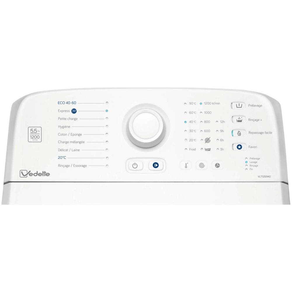 Lavatrice Carica dall'alto VLT1255W2 5 Kg Classe D Centrifuga 1200 giri - Foto 4