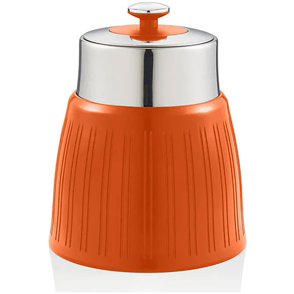 Swka1024on Retro Set Di 3 Barattoli Cucina Da 1,2 L, Ermetico Té, Spezie, Design Vintage Arancione - Foto 2