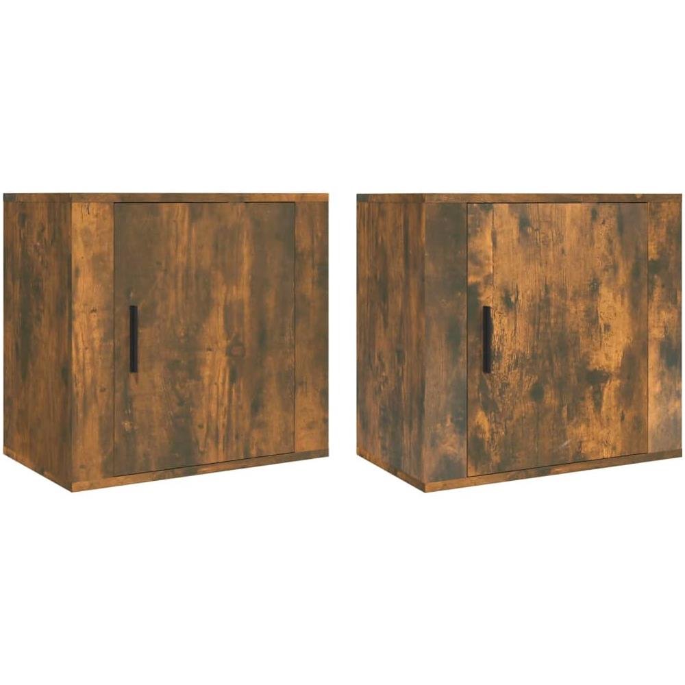 Comodini A Muro 2 Pz Rovere Fumo 50x30x47 Cm - Foto 2