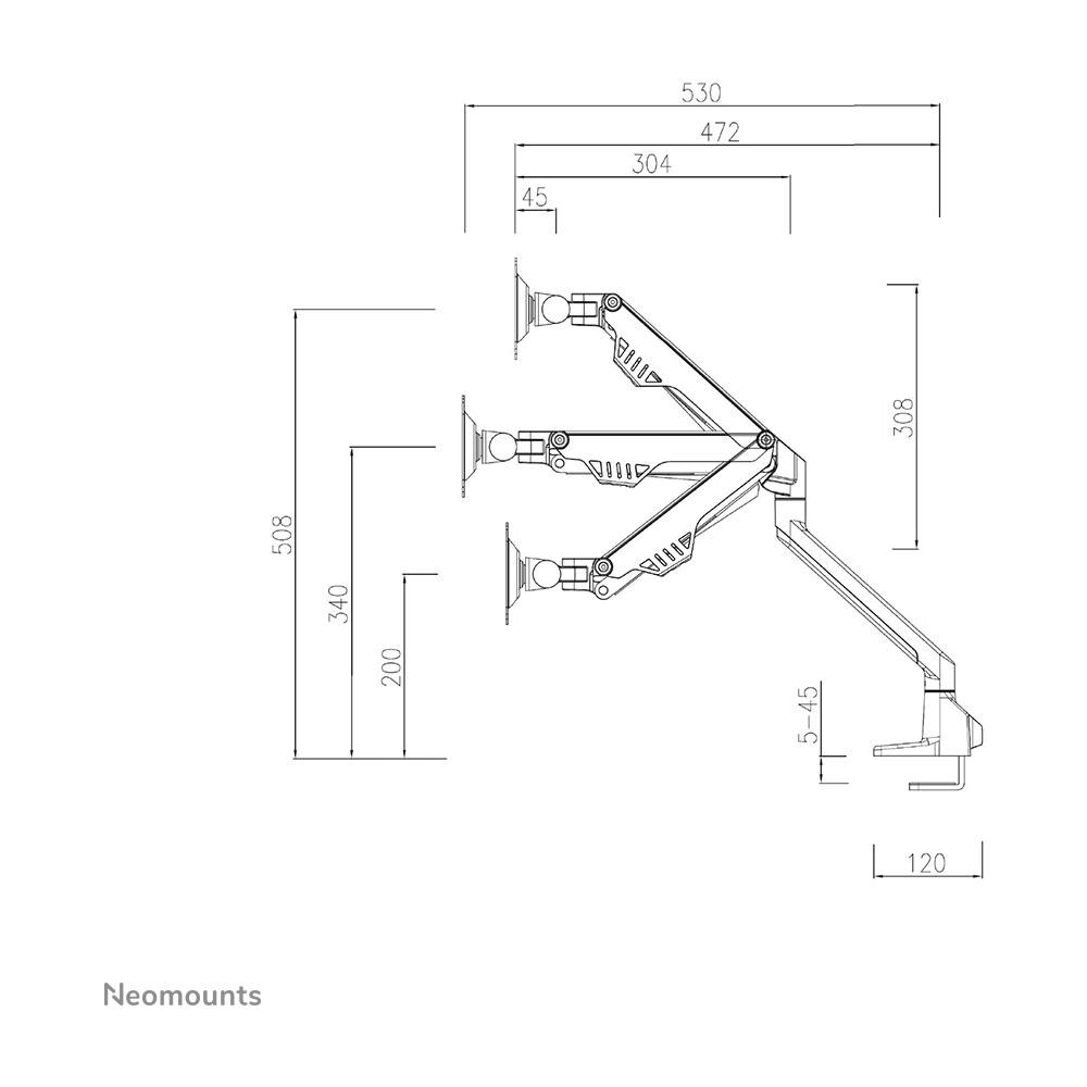 Supporto Da Scrivania Con Molla A Gas Per Schermi FPMA-D750DBLACK2 LCD /LED /TFT Fino A 32" (81 cm) Colore Nero - Foto 7
