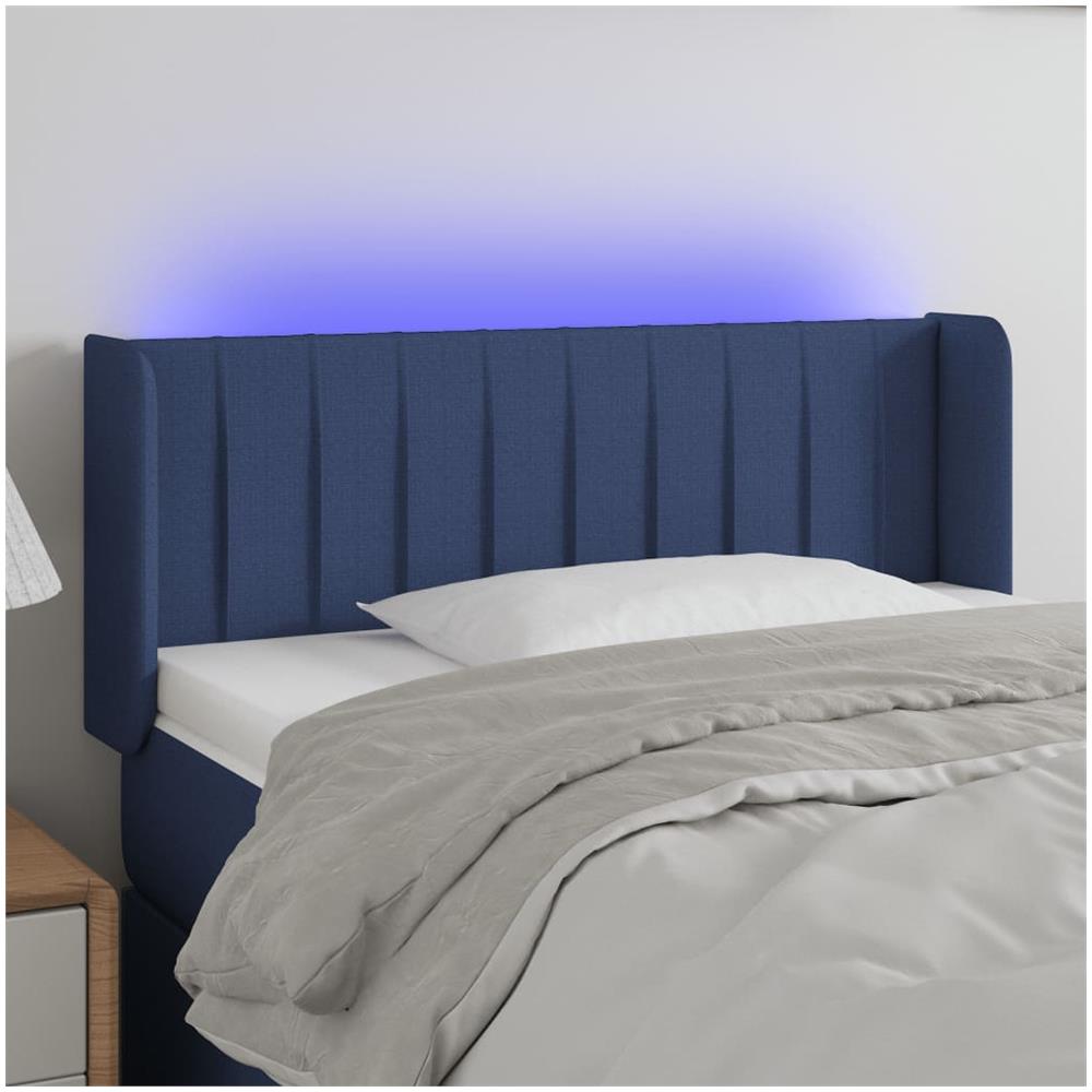 Testiera A Led Blu 83x16x78/88 Cm In Tessuto - Foto 1