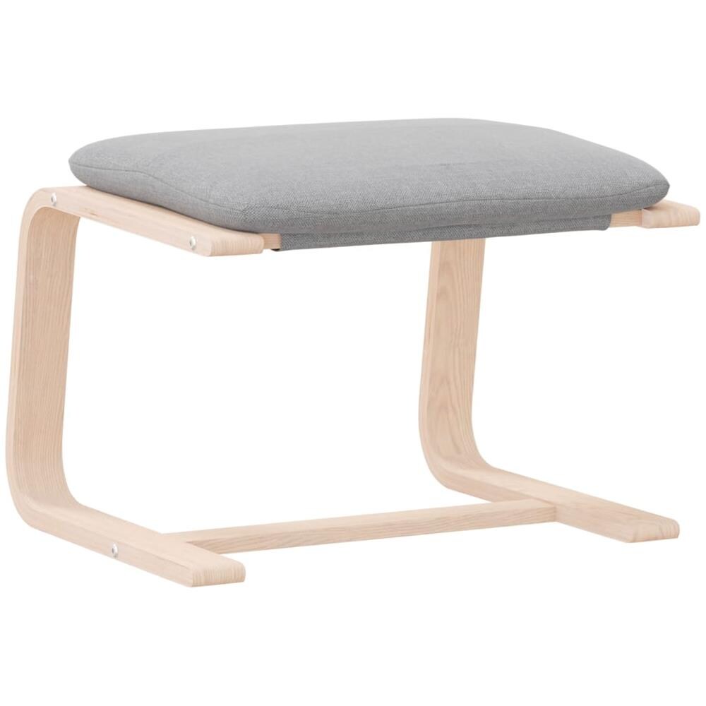 Poggiapiedi Grigio Chiaro 51x41x40 Cm In Tessuto - Foto 2