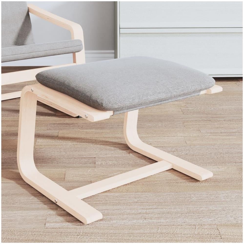 Poggiapiedi Grigio Chiaro 51x41x40 Cm In Tessuto - Foto 1