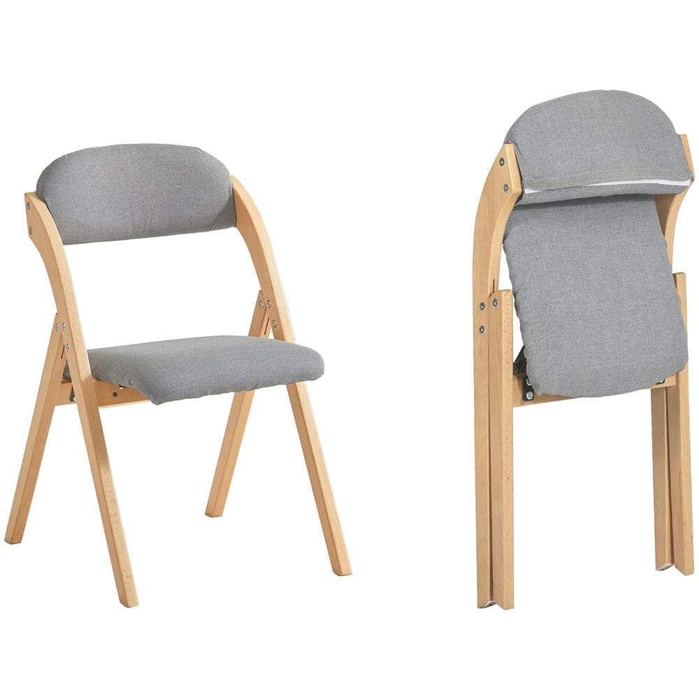 Sedia Pieghevole, Sedia Da Cucina Con Sedile E Schienale Imbottiti, Sedia Da Scrivania In Faggio, Fst92-n - Foto 1