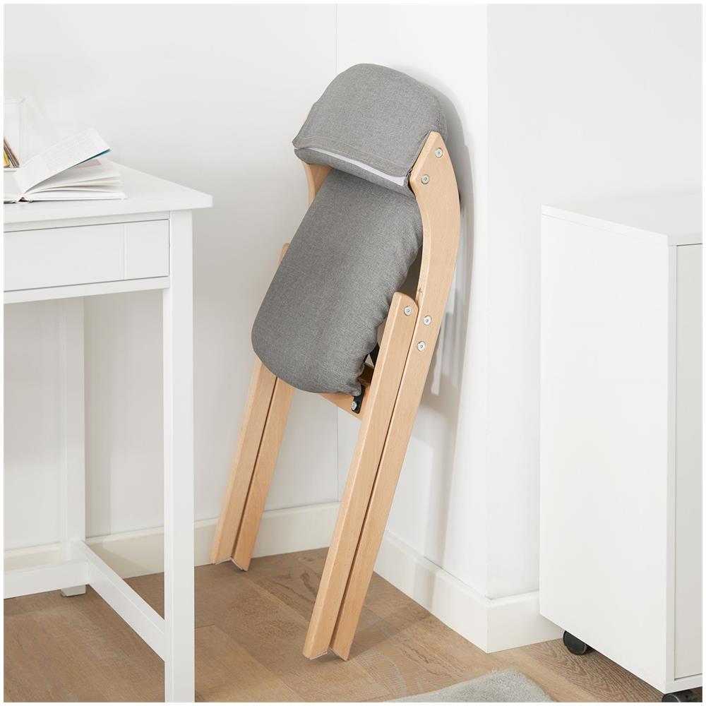 Sedia Pieghevole, Sedia Da Cucina Con Sedile E Schienale Imbottiti, Sedia Da Scrivania In Faggio, Fst92-n - Foto 7