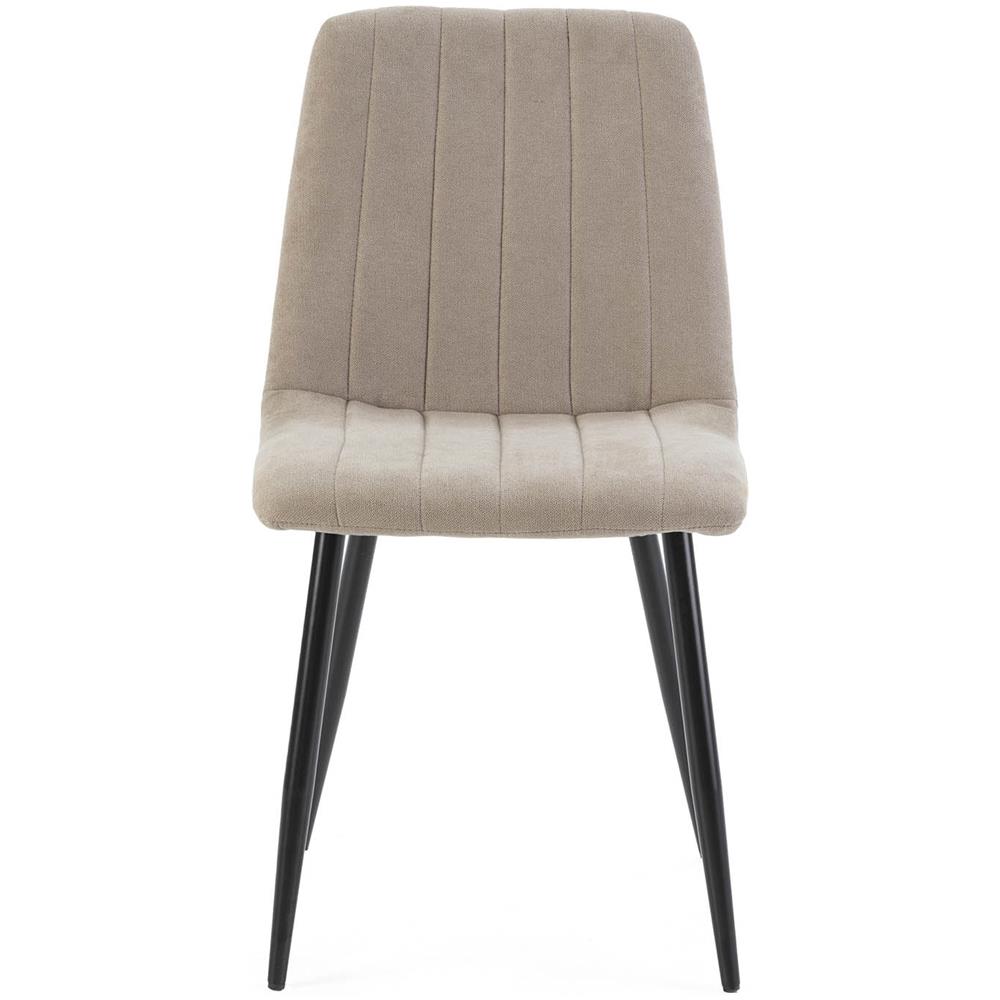 Pack 4 Sedie Sagi Rivestite In Tessuto Beige - Foto 2