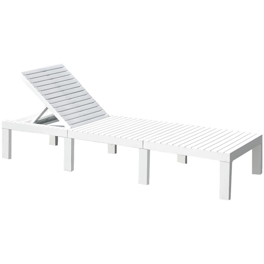 Lettino Prendisole Caserta, Sdraio Da Giardino Regolabile, Lettino Da Esterno, 100 % Made In Italy, 195x65h78 Cm, Bianco - Foto 2
