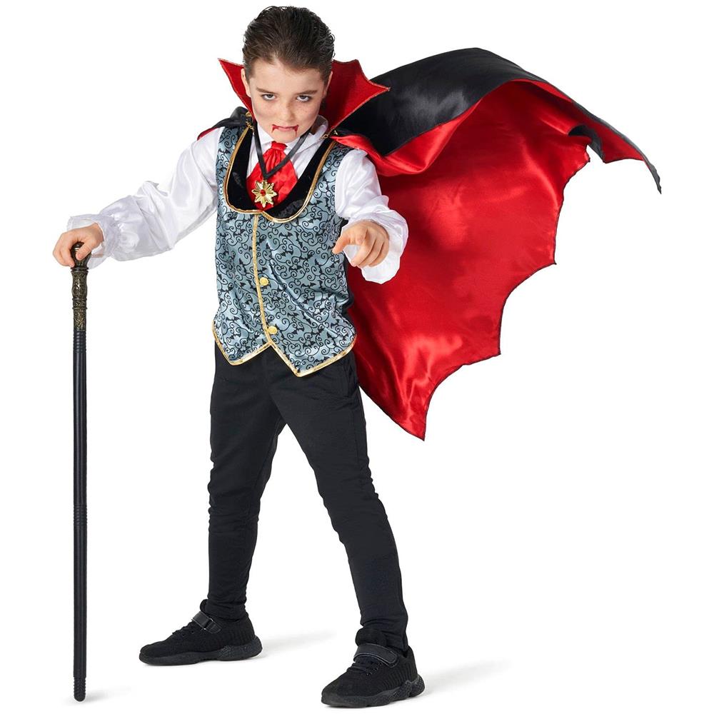 Costumi Costume Da Vampiro Per Bambini Mantello Da Vampiro Per Ragazzi Dracula Outfit Costume Da Bambino Spaventoso Di Halloween Per Ragazzi Xl - Foto 1