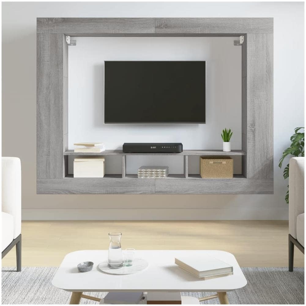 Mobile Porta Tv Grigio Sonoma 152x22x113cm In Legno Multistrato - Foto 1