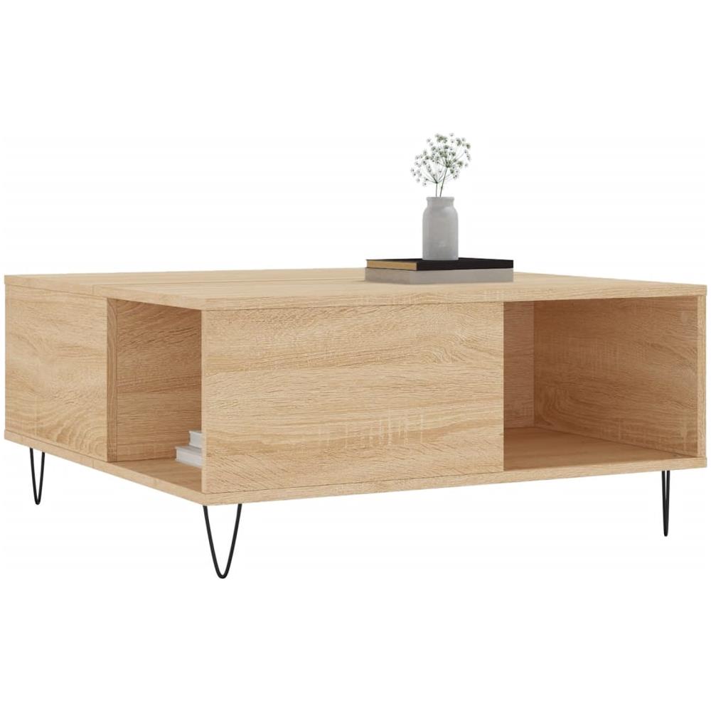 Tavolino Salotto Rovere Sonoma 80x80x36,5 Cm Legno Multistrato - Foto 3