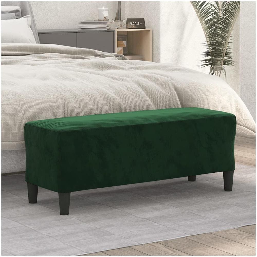Panca Verde Scuro 100x35x41 Cm In Velluto - Foto 1