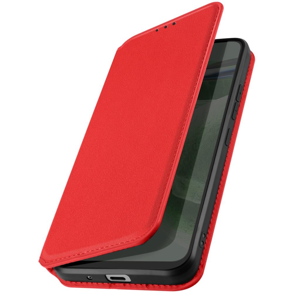Custodia Per Xiaomi Redmi 6a Copertina Portacarte Supporto Magnetica Rossa - Foto 1