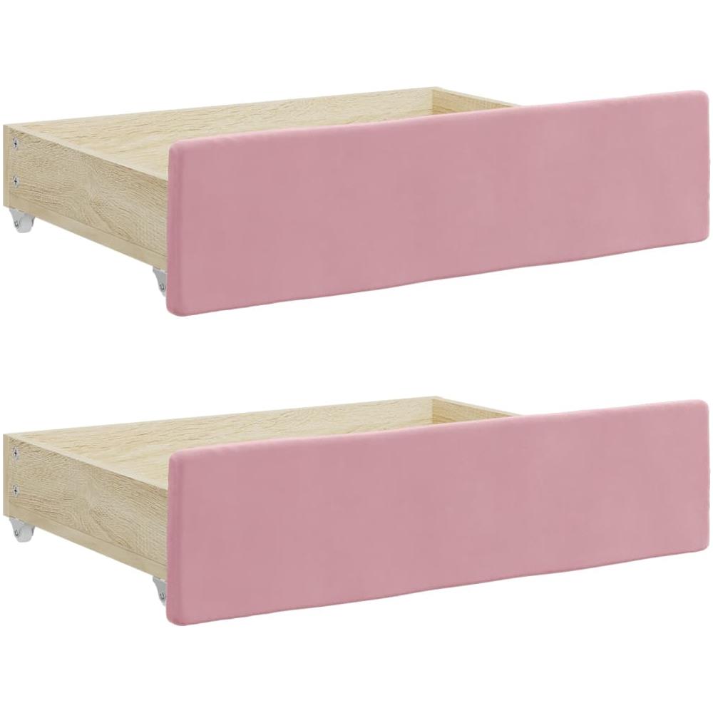 Divano Letto Estraibile Con Cassetti Rosa 100x200 Cm Velluto - Foto 8