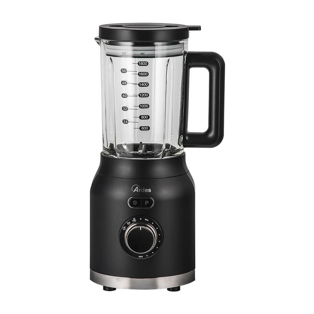 Frullatore ARFRUL01 Potenza 1200W Bicchiere in Vetro 1,8L Tritaghiaccio Nero - Foto 1