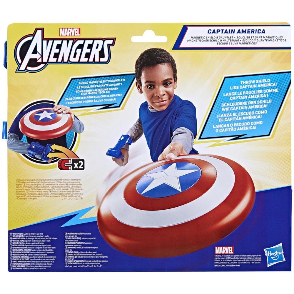 Marvel Avengers Scudo di Captain America, scudo con guanto per giochi d'imitazione - Foto 4