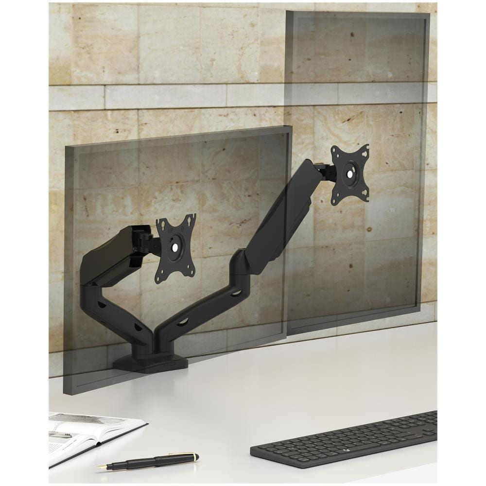 Braccio Girevole per Doppio Monitor IB-MS204-T Peso Massimo 18 kg Angolo di Rotazione -180 - 180° - Foto 3