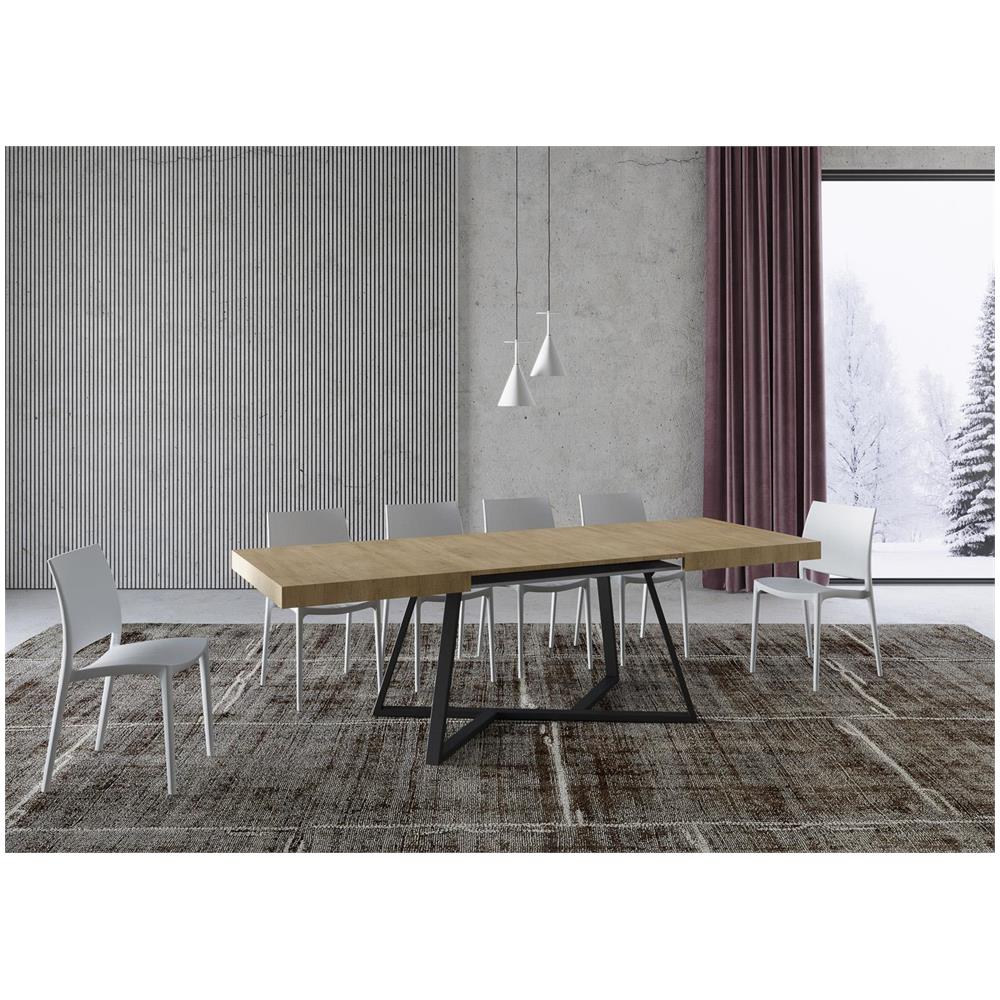 Tavolo allungabile 90x160/264 cm Booster quercia natura gambe antracite - Foto 3