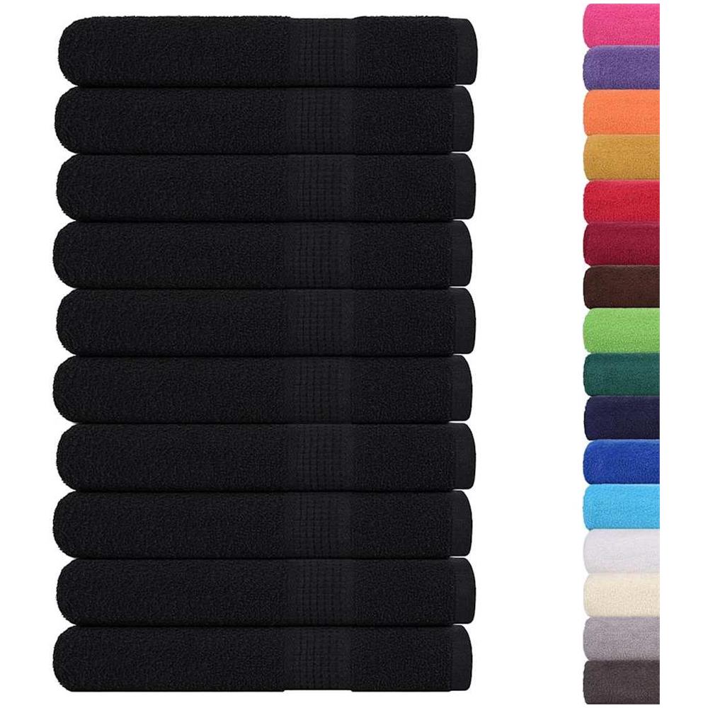 Asciugamani 10 pz Neri 100x200 cm 360 g /mù² 100% Cotone - Foto 2