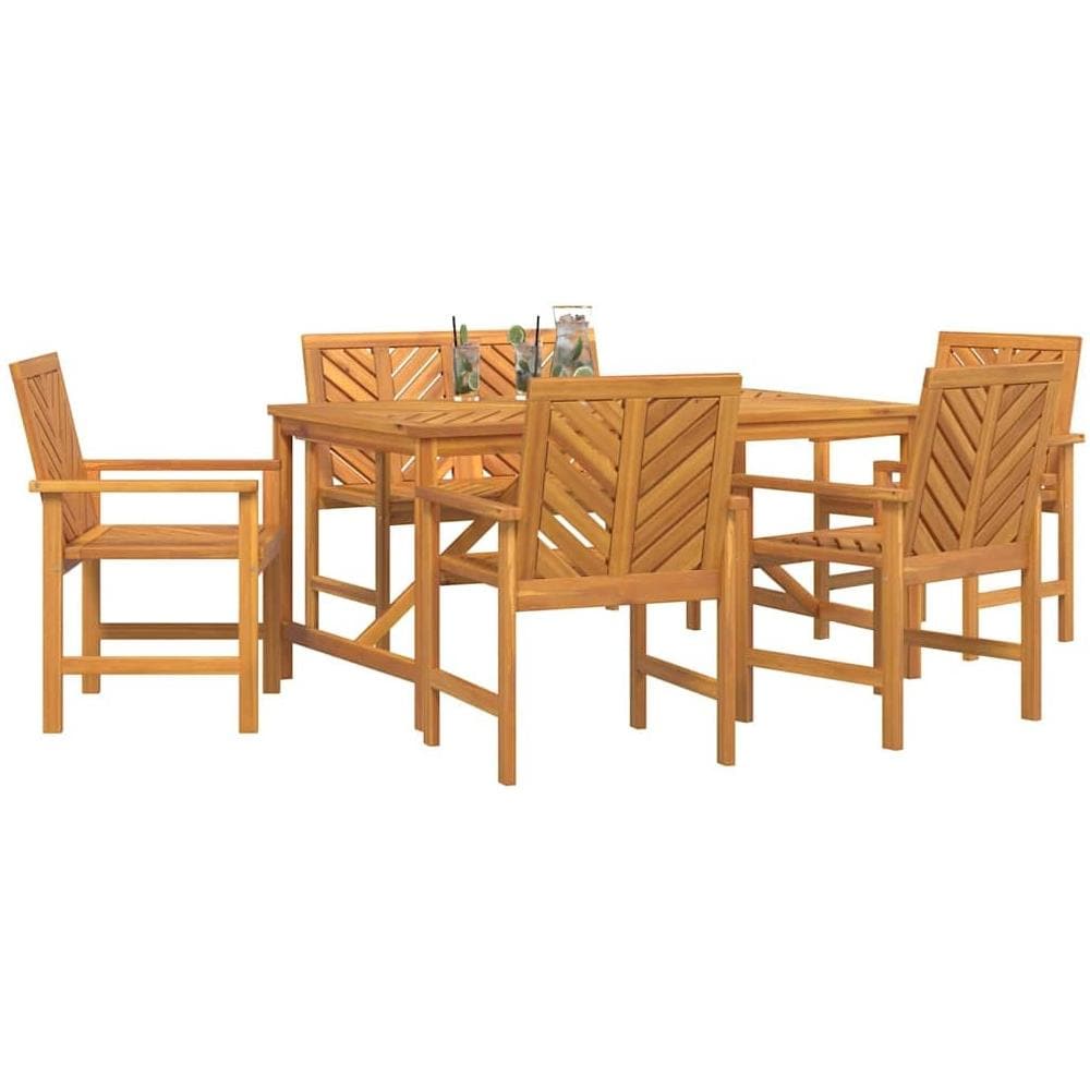 Set da Pranzo per Giardino 6 pcs Marrone 150 x 90 x 74 cm - Foto 9