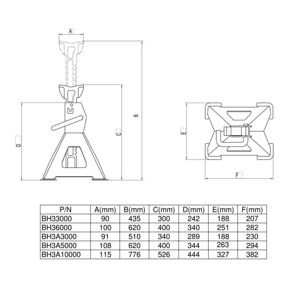 Supporti Di Sollevamento Automatico 2 Pz 3000 Kg Bh3a3000 - Foto 2