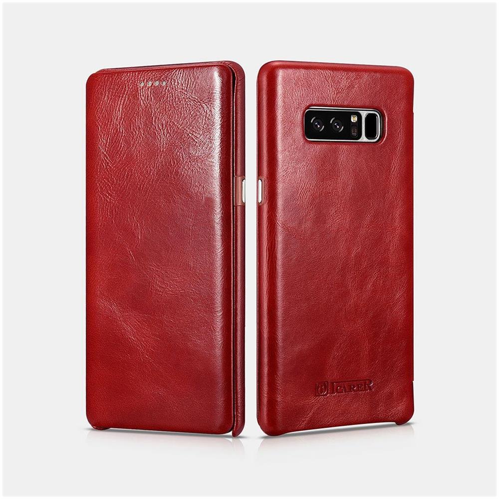 Samsung Note Serie 8 Di Cuoio Rossa Di Lusso Di Caso Vintage Curvato Bordi - Foto 1