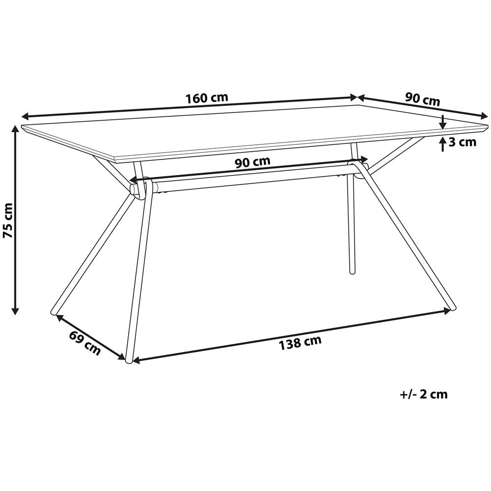 Tavolo Da Pranzo In Legno Scuro / Nero 160 X 90 Cm Amsterdam - Foto 2