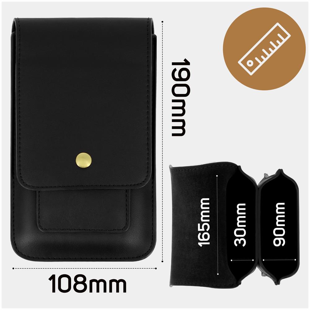 Custodia Da Cintura Smartphone Multi Tasca Verticale Con Bottone Magnetico Nera - Foto 6