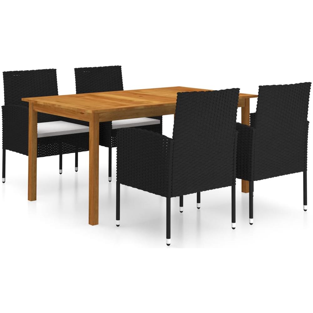 Set Mobili da Pranzo per Giardino 5 pz Nero - Foto 1