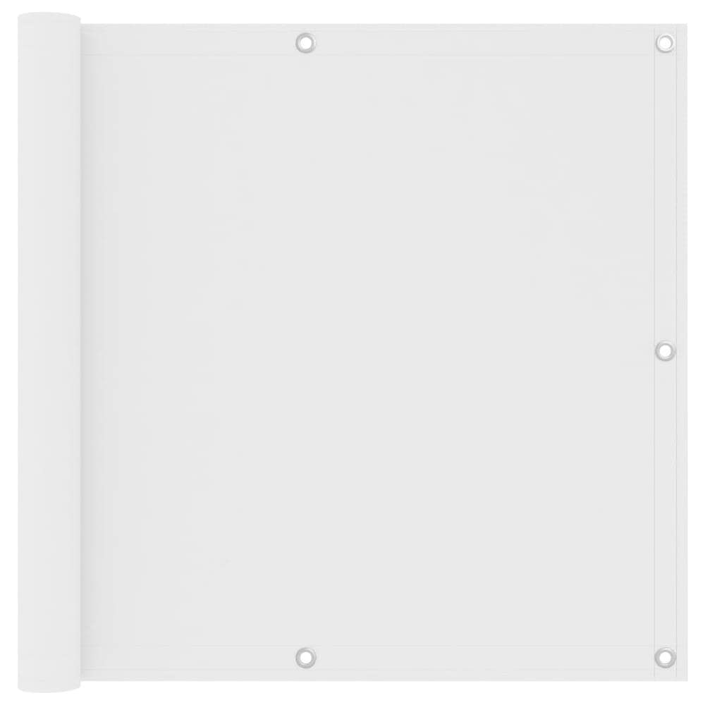 Paravento da Balcone Bianco 90x500 cm in Tessuto Oxford - Foto 1