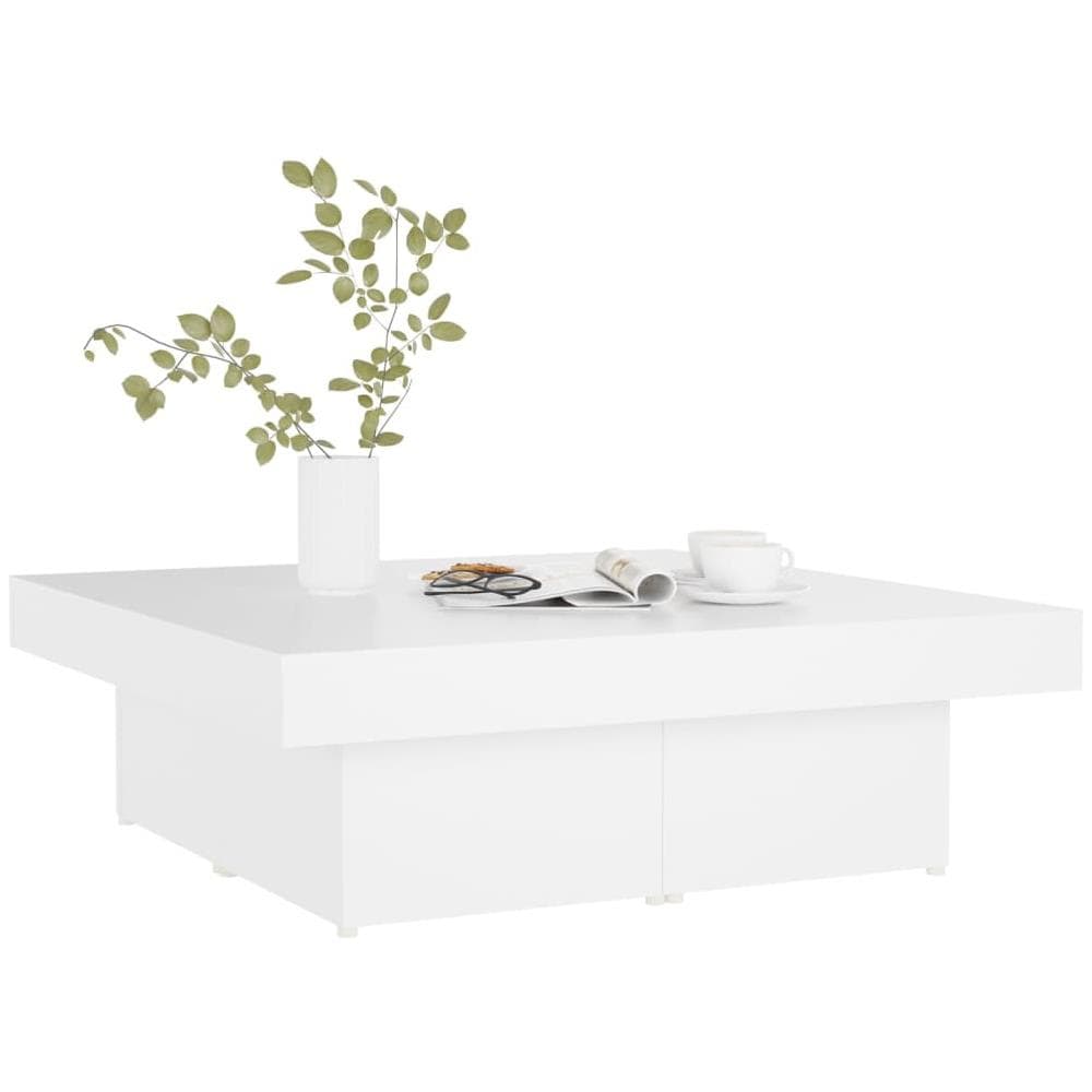 Tavolino da Salotto Bianco 90x90x28 cm in Legno Multistrato - Foto 3
